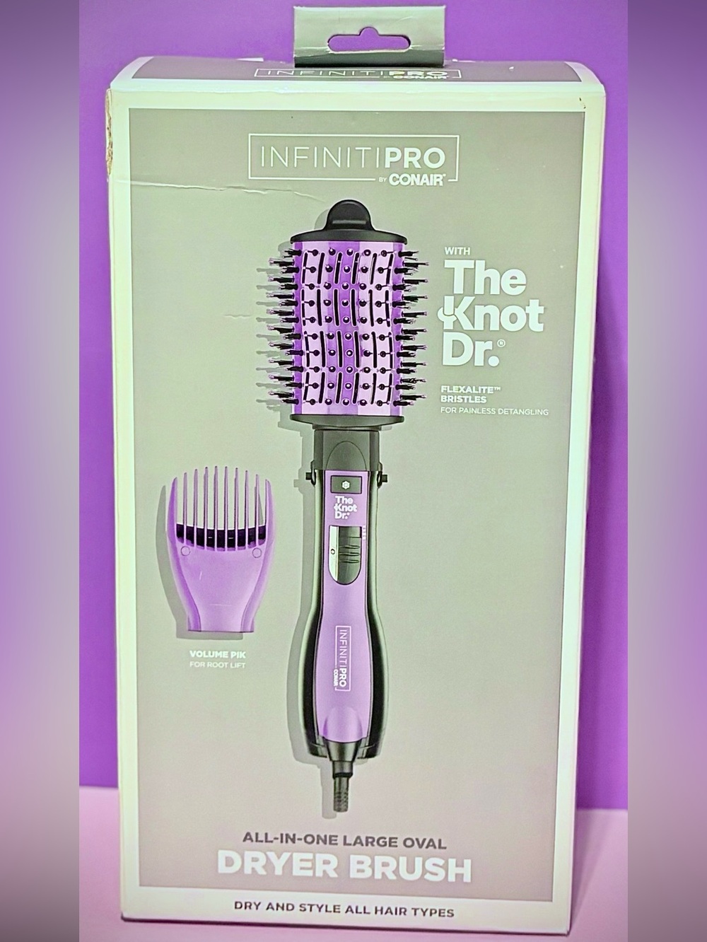 InfinitiPRO by Conair The Knot Dr. All-in-One 3 inch Large Oval Dryer Brush NEW!